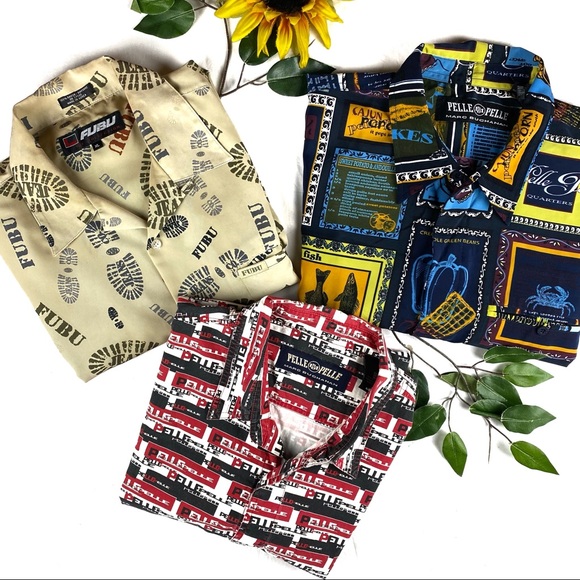 Pelle Pelle Other - Lot 3 Pelle Pelle / FUBU Vtg 90s Button up Shirts